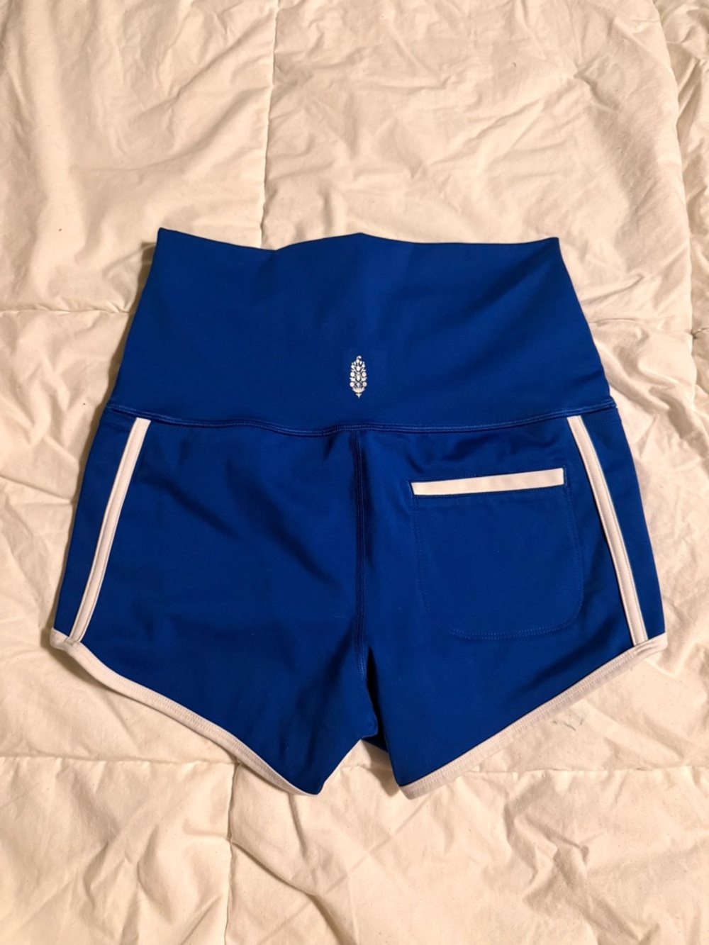 FP Movement by Free People Royal Blue Bike Shorts with White Trim